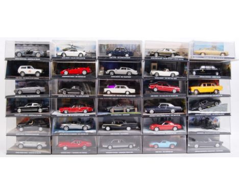 A large collection of 30x assorted GE Fabbri / Eaglemoss ' James Bond 007 Car Collection ' diecast model vehicle from various