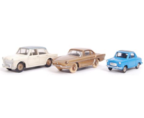 A collection of 3x Made In France issue French Dinky Toys diecast model cars. Each unboxed, but each generally good to near m