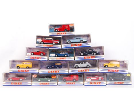 A good collection of 15x assorted Dinky diecast model cars. To include; DY24, DY14, DY8, DY5, DY8B, and many others. All cont