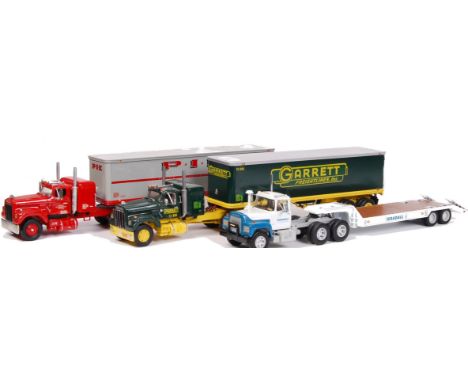 A collection of 3x American made First Gear 1:34 scale precision diecast model lorries /&nbsp; trucks. All haulage related, c