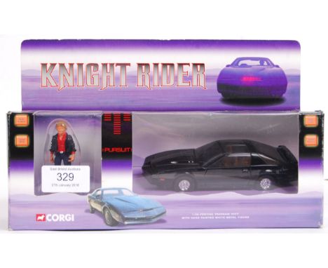 An ex-shop-stock Corgi diecast model set CC05601 ' Knight Rider ,' 1:36 scale Pontiac Transam ' Kitt ' with hand painted whit