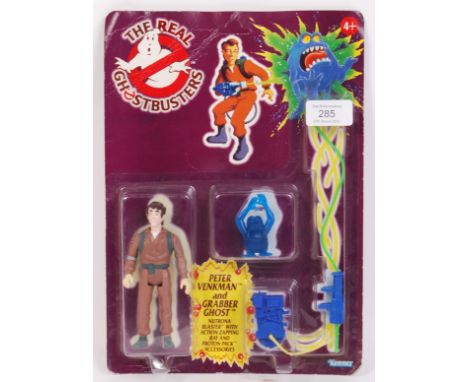 An original vintage retro 1980's Kenner The Real Ghostbusters carded first issue 9 back action figure ' Peter Venkman & Grabb