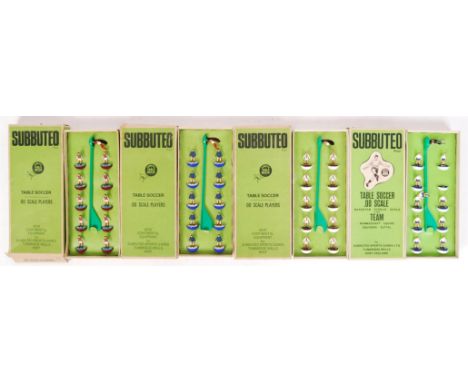 A collection of 4x vintage Subbuteo table top football teams. All complete, including the goal keeper. Comprising of box refe