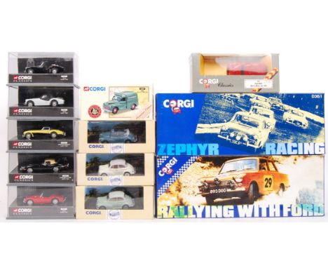 An assorted collection of Corgi Classics, gift sets &amp; others diecast model vehicles to include; 02401, 03301, 02801, D16/
