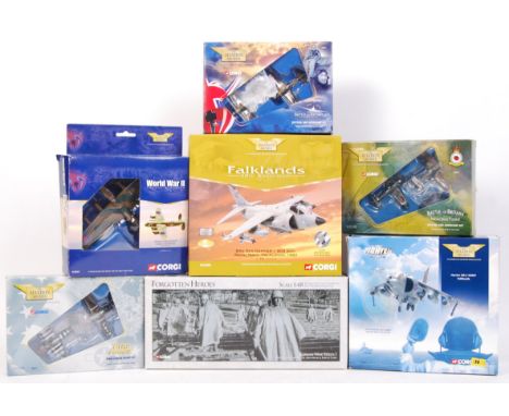 A collection of assorted boxed Corgi diecast model aircraft - to include Aviation Archive, Forgotten Heroes and other lines. 