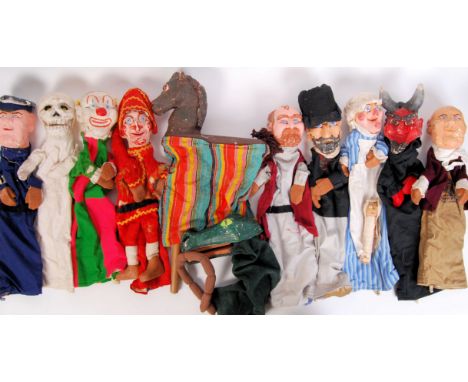 A fabulous original set of vintage Punch &amp; Judy puppets. All believed to be from a genuine seaside puppet show during the