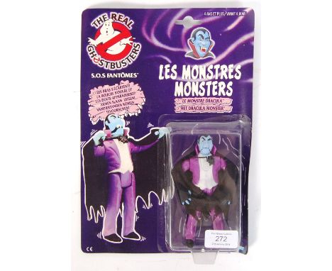 An original vintage retro 1980's Kenner The Real Ghostbusters carded action figure ' Dracula ,' from the Monsters series. Car
