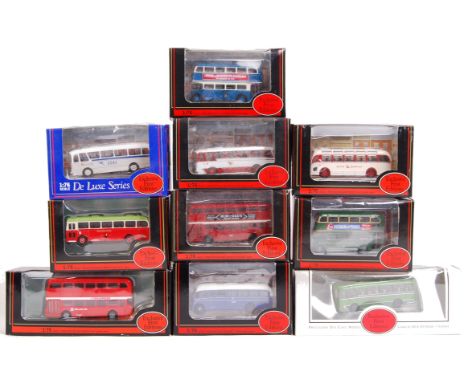 A large collection of 10x assorted EFE Exclusive First Edition 1:76 scale diecast model buses and related vehicles. All appea