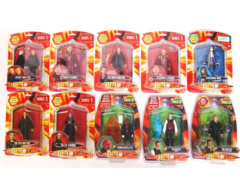 An assorted collection of 10x Character Options made BBC Doctor Who series 1, 2 &amp; 3 carded/ plastic cased action figures 