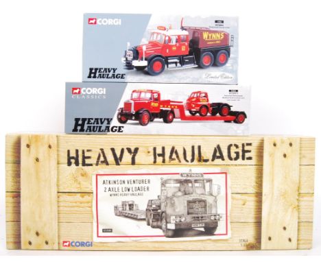 Three original Corgi Heavy Haulage diecast model vehicles to include; 17903 Wynn's Scammell Contractor, 31004 Wynn's Scammell