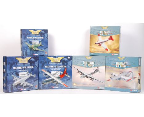 A collection of 6x Corgi Aviation Archive 1:144 scale diecast model aeroplanes. All from the ' Military Air Power / Thunder I