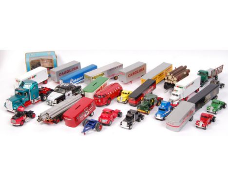 A large collection of assorted haulage / truck related models. Various scales, to include lorries and vehicles by; Corgi, Fir