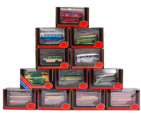 A large collection of 12x assorted EFE Exclusive First Edition 1:76 scale diecast model trams, buses and related. All appear 