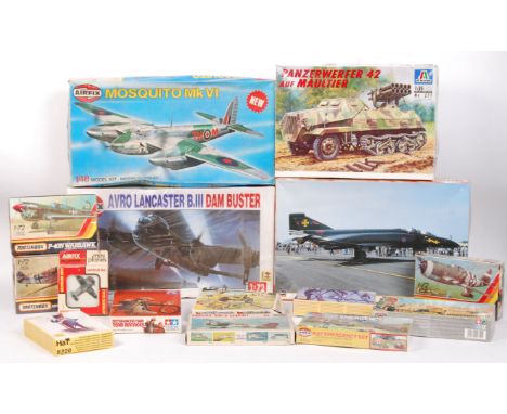 A collection of approx 15x assorted vintage model kits - some still sealed - to include Airfix, Matchbox, Tamiya, Hat, Italer