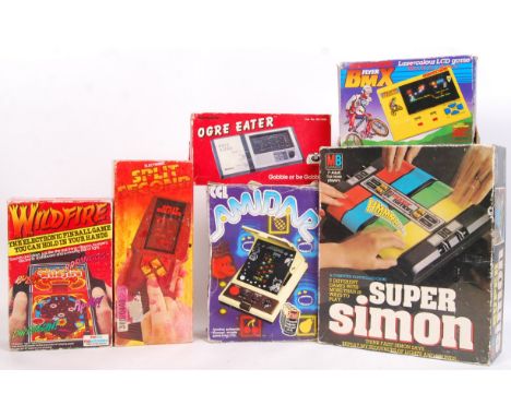 A collection of 6x vintage 1970's / 1980's electronic battery operated games. Comprising of; CGL ' Amidar ,' Grandstand ' BMX