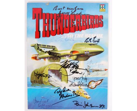 A fantastic ' Thunderbirds To The Rescue ' multi-signed paperback book. Signed to the front and inside page by a large number