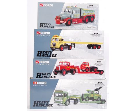 A collection of 4x Corgi Heavy Haulage diecast model sets. All appear mint, unused, and within the original boxes. All with c