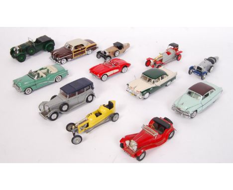 An assorted collection of loose precision diecast model vehicles comprising of; 5x Franklin Mint, 2x Matchbox, 4x Brumm racin