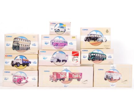 A collection of 10x Corgi Classics diecast model Commercial (and other) vehicles. All models appear mint, within the original