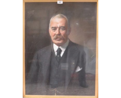 J.A.A. BERRIE, FRAMED ANTIQUE PASTEL PORTRAIT OF A GENT, APPROXIMATELY 71cm x  53cm