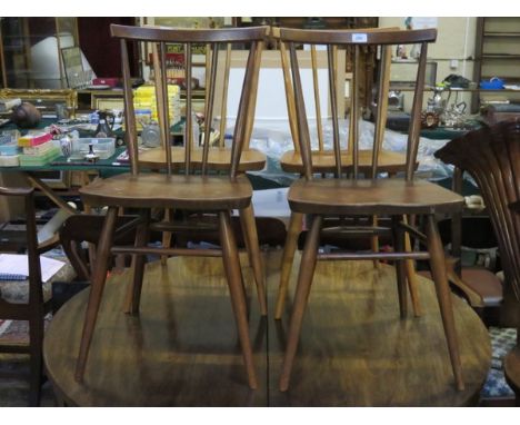 SET OF FOUR ERCOL DINING CHAIRS 