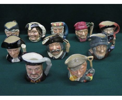 TEN VARIOUS ROYAL DOULTON CHARACTER JUGS INCLUDING HENRY VIII, GEORGE WASHINGTON AND CAPTAIN HENRY MORGAN, ETC. 