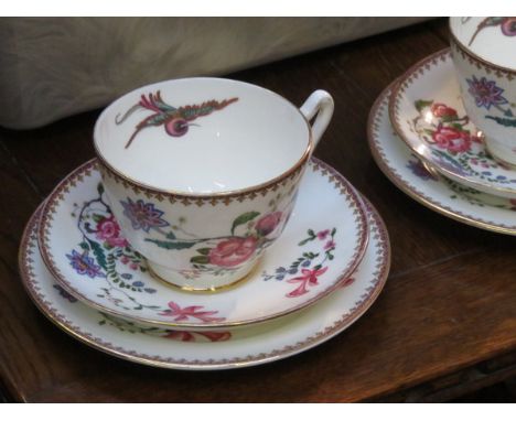 SET OF FOUR PARAGON CERAMIC TRIOS AND TWO EXTRA SIDE PLATES 
