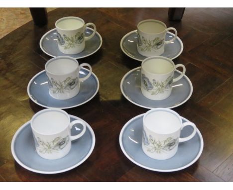 SET OF SIX SUSIE COOPER COFFEE CANS AND SAUCERS 