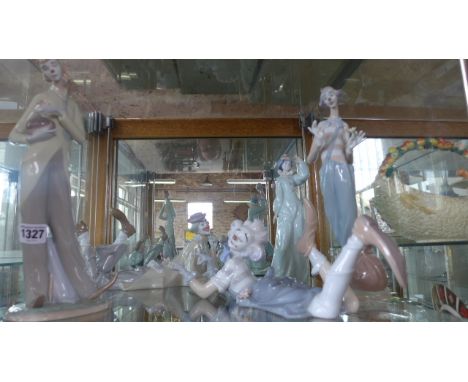 Five Lladro figures of clowns, Romantic Clown, Clown in Love, The magic of Comedy, Clown, Welcome to the Circus - all boxed, 