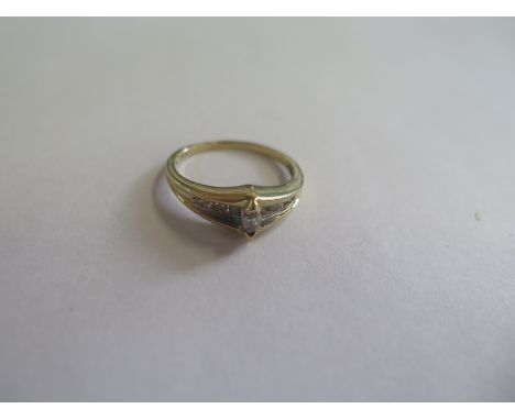 A 10ct gold and diamond ring, approx 2.5 grams, size P, in good condition 