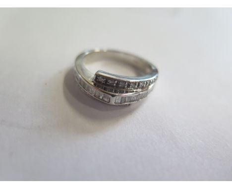 An 18ct white gold and diamond ring, size O, approx 0.50ct, approx 5.3 grams, in new condition 