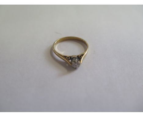 A 9ct gold and diamond solitaire ring, size J, approx 0.10ct, approx 1.3 grams, in good condition 