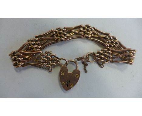 A 9ct gold gate link chain bracelet, approx 17cm long, approx 18.6g 