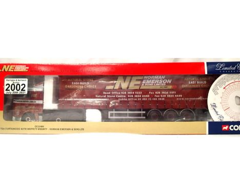 Corgi 1:50 scale Big Truck CC13404 man TGA with curtainside and Moffett Mounty Norman Emerson &amp; Sons, limited 3856/4000 i