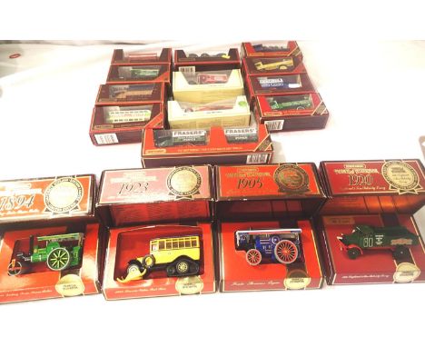Sixteen matchbox Yesteryears including steam roller,  Scania post bus, Fowler Showmans, Leyland lorry, Frasers foden and trai