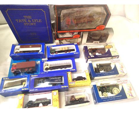 Selection of seventeen approximately OO scale vehicles, including steam roller, traction engine etc. P&amp;P Group 2 (£18+VAT