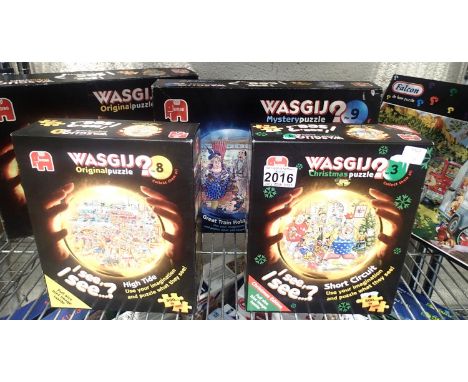 Five Wasgij jigsaws, believed complete. P&amp;P Group 3 (£25+VAT for the first lot and £5+VAT for subsequent lots) 