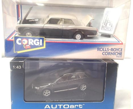 Corgi 94030 Rolls Royce Corniche and Auto Art Audi A6 Quattro Estate, both in excellent condition, boxed. P&amp;P Group 1 (£1