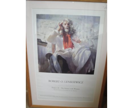 AFTER ROBERT O. LENKIEWICZ "Project 18 The Painter with women", modern poster print for exhibition in The International Conve