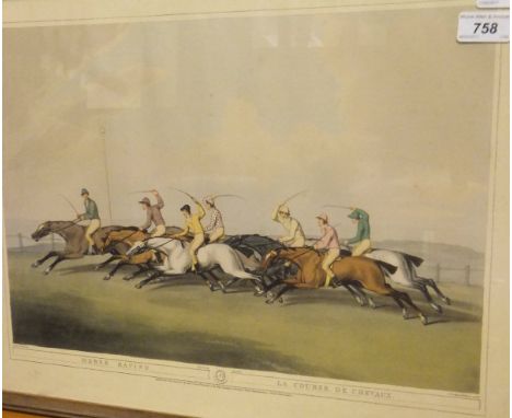 AFTER SAMUEL HOWITT "Horse Racing", colour engraving by J. GODBY and H. MERKE   CONDITION REPORTS  Yellowed, foxed, some dirt