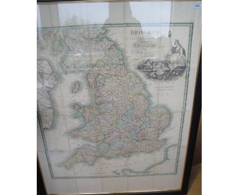 Brookes' Travelling Companion through England and Wales colour print together with a new Map of Ireland Civil and Ecclesiasti