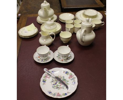 A Royal Doulton "Sarah" (H5155) part tea service (approx 35 pieces) together with an Ainsley "Pembroke" pair of cups and sauc