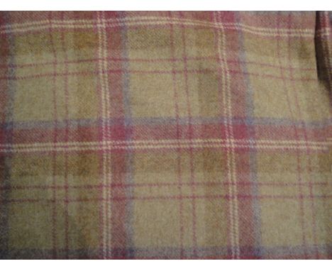 A large pair of Moon wool plaid interlined curtains together with matching pelmet   CONDITION REPORTS  Pelmet measures approx