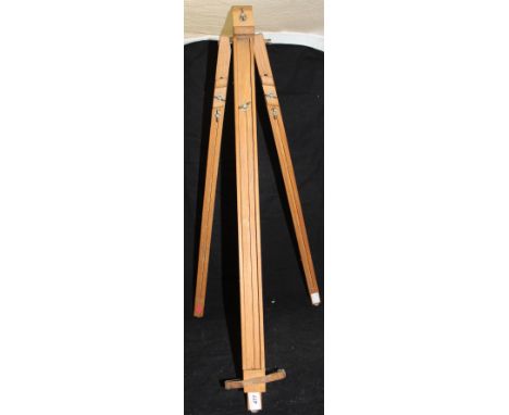 A modern teak artist's easel by J M Paillard of Paris No. 583