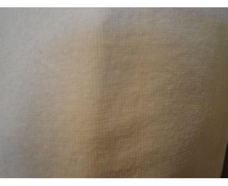 A collection of beige velvet curtains with various swags and pelmets, together with various red velvet curtains