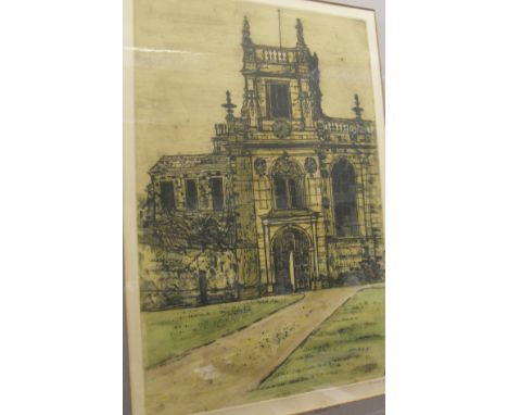 AFTER RICHARD BEER "Trinity Church" limited edition colour engraving signed in pencil lower right, titled and numbered 27/100