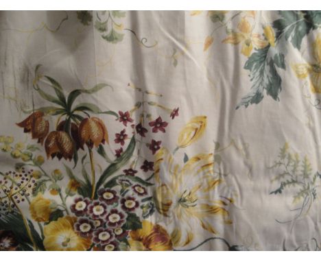 Two pairs of Colefax and Fowler "Alicia" glazed cotton interlined curtains, together with a matching pelmet   CONDITION REPOR