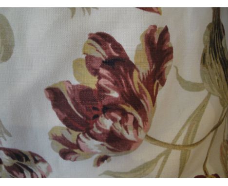A pair of cotton interlined modern Laura Ashley curtains with matchings pelmet together with a box of assorted vintage curtai