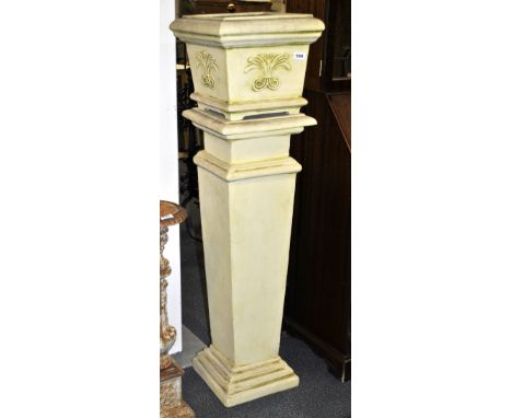 A reproduction fibreglass planter and stand, H. 24cm.