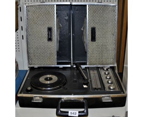 A 1960s "briefcase" National portable stereo record player.
